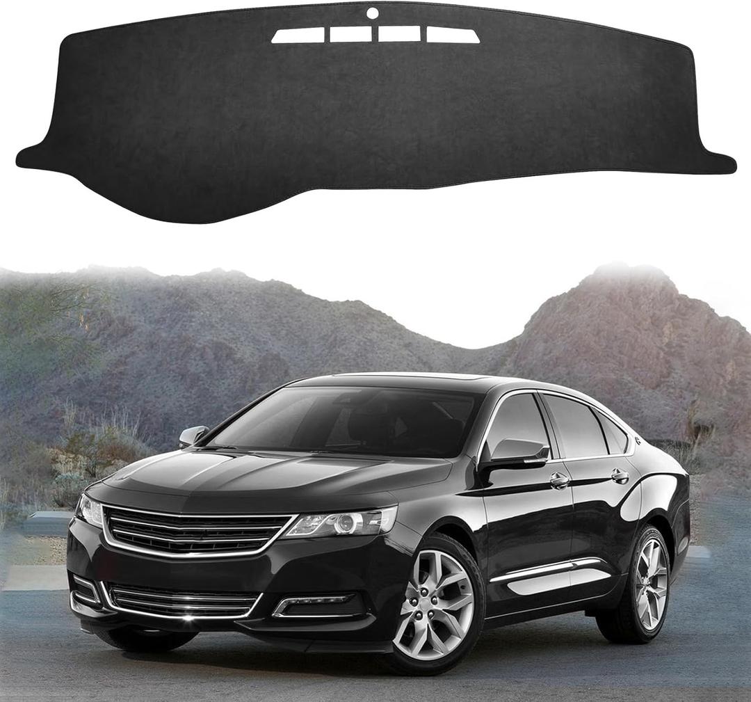 Dash Cover for Chevy Chevrolet Impala 2006-2016, Non-Slip Car Dashboard Cover Carpet Blocks UV Rays Protector Internal Accessories