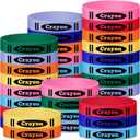 Yunlly 40 Pcs Crayon Silicone Bracelet Bulk for Kids Back to School Party Favors Classroom Crayon Theme Rubber Wristbands for Welcome School Supplies Exchange Teacher Gifts