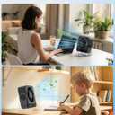 Rechargeable USB Desk Fan - 199 Speeds, 5000mAh 18-Hour Battery, 120 Adjustable Tilt, Small Quiet Table Fan Portable Desktop Fans for Bedroom Home Office Camping Travel Essentials (Black)