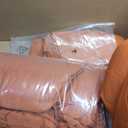 Zzlpp Twin Comforter Set 5 Pieces, Burnt Orange Seersucker Bed in a Bag with Comforter and Sheets, Lightweight Bedding Sets with 1 Comforter, 1 Pillow Sham, 1 Pillowcase, 1 Flat Sheet, 1 Fitted Sheet Burnt Orange, Twin
