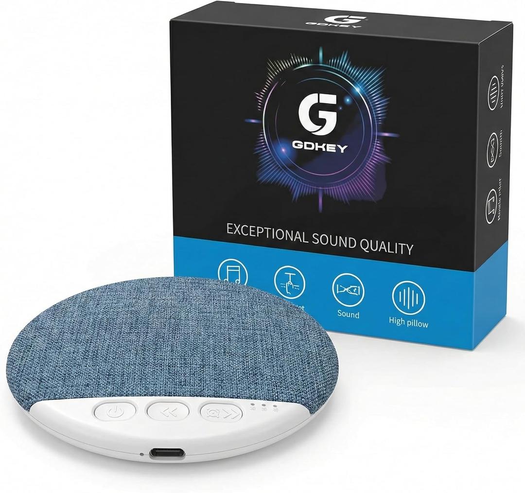 Under Pillow Speakers Bluetooth for Sleeping,Mini Portable Bed Thin Speaker Built-in White Noise Sound Machine Headphone for Side Sleeper(Blue)