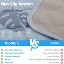 LOOBANI Dog Cooling Mat for Large Dogs - 56"x36" Pet Cooling Mat with Anti-Slip Bottom, Waterproof Self-Cooling Dog Pad for Crate, Floor & Car, Grey Monstera (Grey, 56"x36")