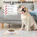 Pet Placemat for Dog and Cat, Waterproof Non-Slip Dogs Bowl Mat Prevent Food and Water Overflow, Puppy Dish Feeding Mats Suitable for Medium and Small Pets, Silicone (13" *13",Beige)