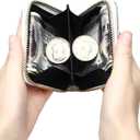 GEEAD Small Glitter Wallet for Women Girls Mini Coin Purse Pouches with Key Ring