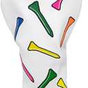 Golf Club Covers Colorful Tee Driver Cover Fairway Wood Headcover Hybrid Cover Leather 3 Wood Headcovers Mallet Putter Headcover Blade Putter Cover for Odyssey Scotty Cameron Taylormade