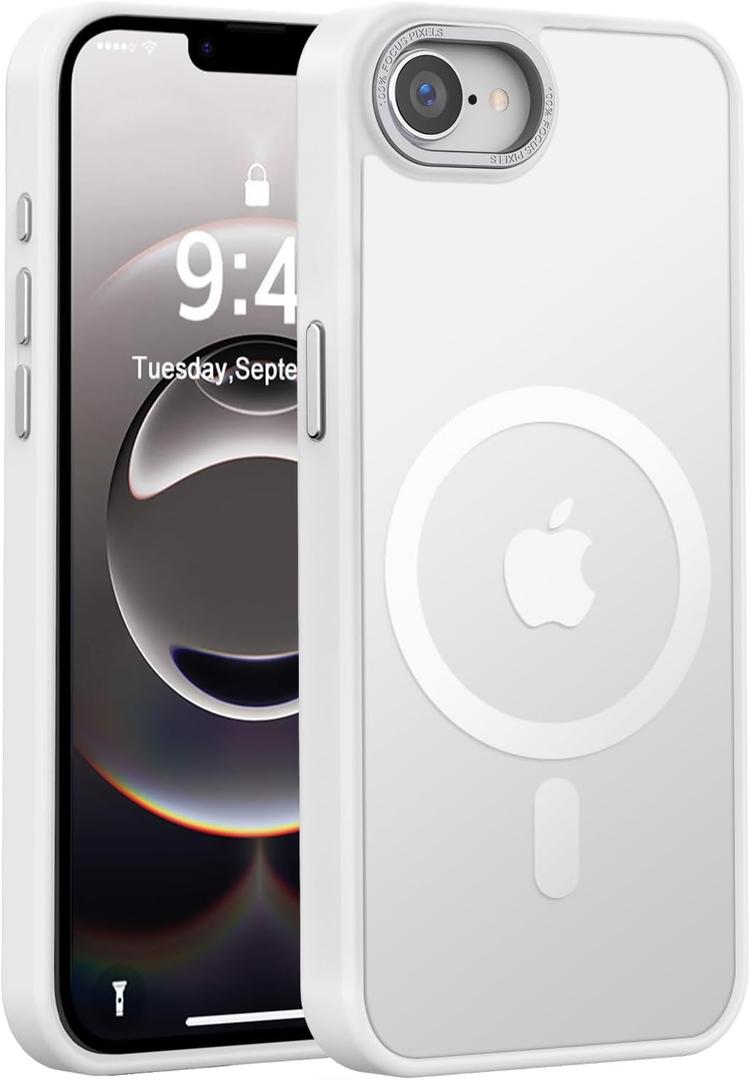 Newfuture Designed for iPhone 17e Case & iPhone 16e Case with Magnetic [13 FT Military Drop Protection] [Compatible with Magsafe] Translucent Shockproof with Anti-Fingerprint Phone Case, Frosted White