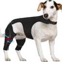 Supet Dog Rear Leg Sleeve to Stop Licking- Potty-Friendly for TPLO ACL Surgery Leg Injuries, Chew Resistant Washable Recovery Sleeve, for Male and Female Pets(Black,XL)