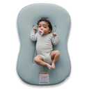 Snuggle Me Baby Lounger Curve (0-6 Months) - Premium Organic Cotton with Foam Core, Machine-Washable Cover, Buttery-Soft & Breathable Infant Lounger with Travel Bag (30 in x 20 in x 1.9 in) - Slate