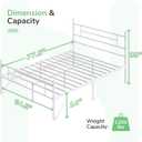 Novilla Metal Full Size Bed Frame with Headboard and Footboard, 14 Inch Platform Bed Frame with Storage No Box Spring Needed, Strong Metal Slats Support, White