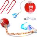 Interactive Cat Toys for Indoor Cats, Automatic Motion Activated Hide and Seek Cat Toy, Fast Rolling Ball in Cat Play Mat Keeps Cat Engaged (Red)