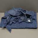 Voghtic Women's Sexy Denim 2 Pieces Outfits Fall Long Sleeve v Neck Crop Lace-Up Shirt Wide Leg Pants Matching Sets XXL