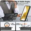 for Samsung Galaxy S22 Case with 360°Spin Magnetic Stand & Finger Strap, [Fit for MagSafe][Mil-Grade Protection] Ring Holder Kickstand Non-Slip Shockproof Matte S22 Phone Case (Black)