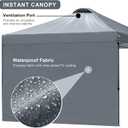 KAMPKEEPER 10x10 Pop-Up Canopy Tent, Waterproof, Portable Shade with Side Walls, Adjustable Instant Outdoor Shelter for Camping, Backyard, and Events, Grey
