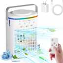 Portable Air Conditioner,Cooling Fan with 3 Speeds &3 Modes,2-8H Timer,1000ml Water Tank, Remote Control,4 in 1 Humidifier, Air Conditioner,Fan,Night Light,Evaporative Air Cooler for Home,Office