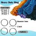 Ewparts Macrame Plant Hanger Kit with Instruction Book Tutorials Metal Rings 4mm Macrame Cord Green/Purple/Orange/Blue Pre-Cutted for Making 4 Macrame Plant Hangers Macrame Kit for Adults Beginners