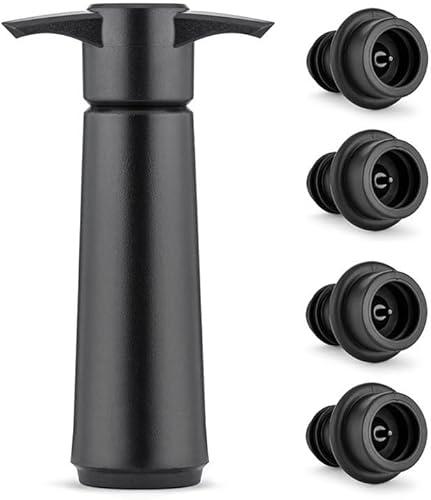 Vacuum Wine Saver Pump with 4 Reusable Stoppers, Silicone Wine Stopper For Red Wine Bottles/White Wine Bottles, Leak Proof Airtight Seal, Preserves Freshness, Easy to Use