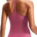 JOYSPELS Workout Tank Tops for Women with Built in Bra, Slim Fit Racerback Athletic Yoga Cami, Buttery Soft Activewear (Pink, 19)