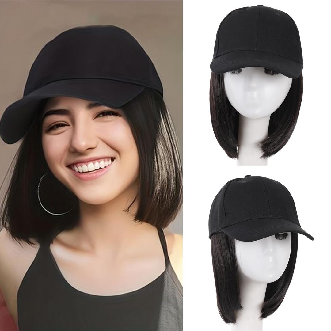 doremi Women's Synthetic Hair Hat with Adjustable Size, Suitable for Daily Use (black brown) doremi Women's Synthetic Hair Hat with Adjustable Size, Suitable for Daily Use (black brown)