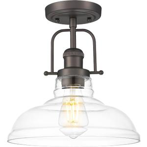 FEMILA Flush Mount Ceiling Light Fixture, 11" Farmhouse Semi Flush Kitchen & Bedroom Ceiling Light, Oil Rubbed Bronze with Clear Glass Shade, Rustic Industrial Lighting, 4FY09-F ORB FEMILA Flush Mount Ceiling Light Fixture, 11" Farmhouse Semi Flush Kitchen & Bedroom Ceiling Light, Oil Rubbed Bronze with Clear Glass Shade, Rustic Industrial Lighting, 4FY09-F ORB