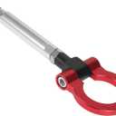X AUTOHAUX Red Aluminum Alloy Front Bumper Trailer Ring Eye Towing Tow Hook Screw for Subaru Impreza WRX BRZ