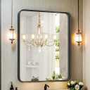 Bathroom Vanity Mirrors for Over Sink, 36 X 24 Inch Black Framed Farmhouse Wall Mirror Bathroom Decor, Rectangle, Horizontally or Vertically Hanging, 36"24"-Black