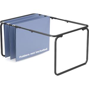 TOPCJ Legal/Letter Size Hanging File Folder Frame,Adjustable Length 16 to 25 inches,Heavy Duty Steel File Cabinet/Drawers Organizer Insert,Hanging Folder Holder for Desktop,12.598" W X 9.45" H,1 Pack