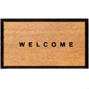 THEODORE MAGNUS Door Mat  Coir Doormat for Outdoor Entrance, Durable Welcome Mat with Non-Slip Backing, Perfect for Front Door and Entryway - Outdoor/Indoor - Welcome w/Border (1'5" x 2'6" (Rectangular))
