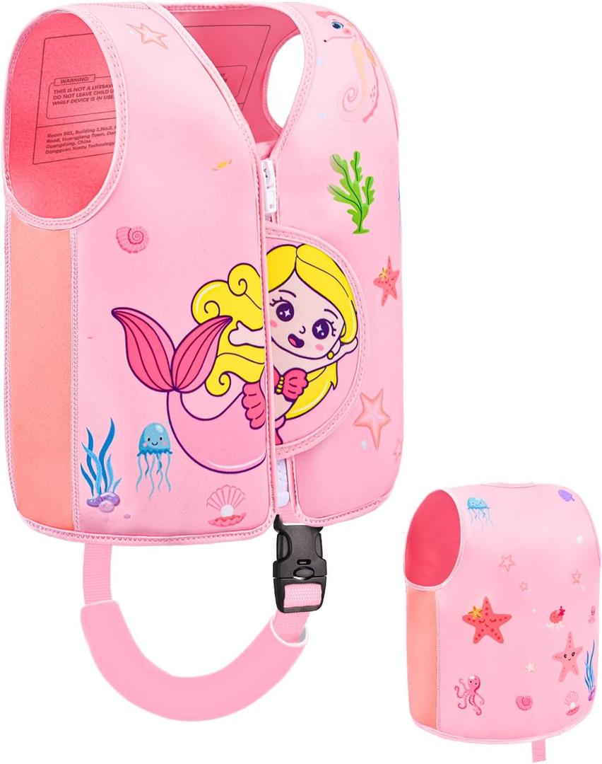 Kids Swim Vest, Toddler Swim Jacket for 20-30-50lbs Boys Girls, Toddler Floaties with Adjustable Safety Strap for Pool, Beach, Boating, Learn to Swim