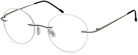 Eyekepper Frameless Reading Glasses Women - Round Rimless Readers Men Silver +2.50