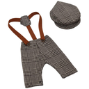 Newborn Photography Props Baby Boy Jumpsuit, Hat & Pants Knitted Crochet Costumes Romper Outfits Infant Clothes, Brown