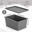 4 Pcs Storage Bins with Lids Plastic Stackable Containers for Classroom Room Organizing Shelves Christmas Ornament Box Baskets(Gray,Large)