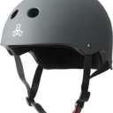 Triple Eight Certified Sweatsaver Helmet for Skateboarding, BMX, Roller Derby, Roller Skating, Inline Skating, Scooter and Bike (Carbon Matte) X-Small-Small 