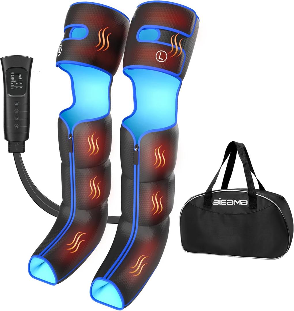 Leg Massager with Heat and Compression, FSA HSA Eligible, Foot Calf & Thigh Air Massager for Circulation and Relaxation 6 Modes 3 Intensities 2 Heat Levels