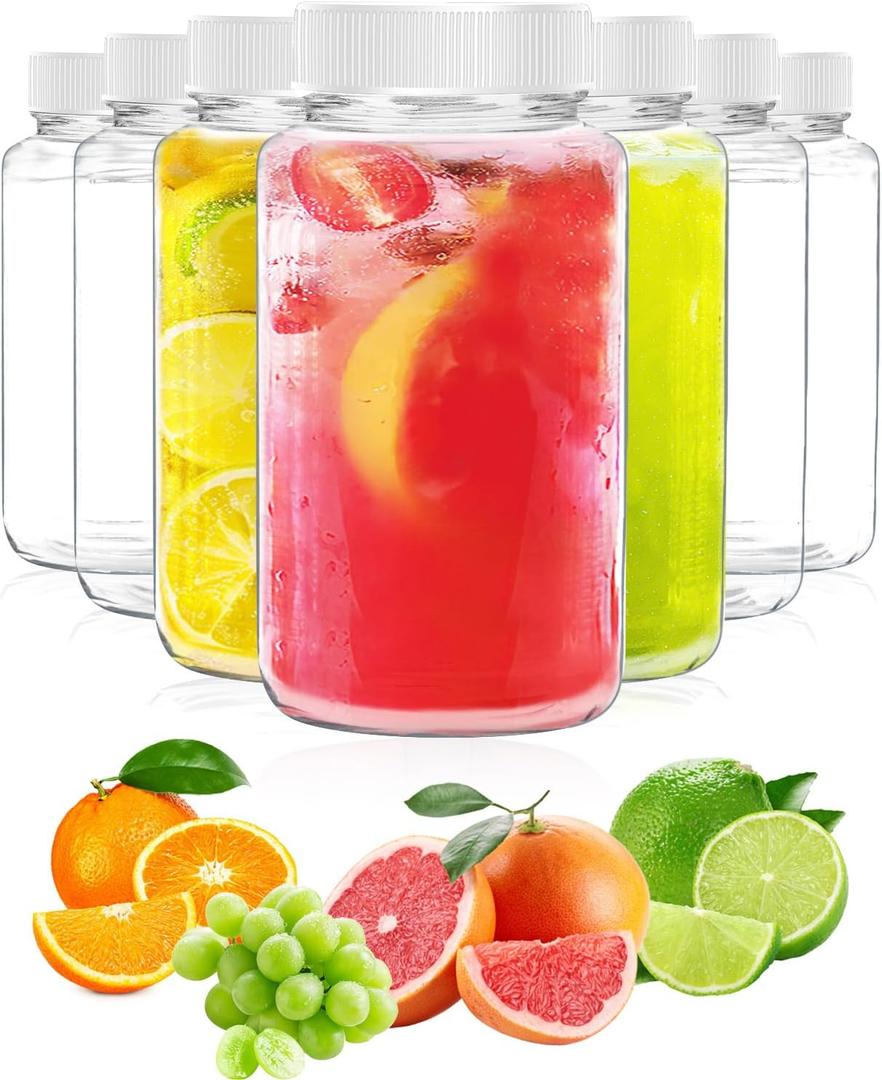3 Ounce 9 Pcs Glass Juice Bottle Bulk Beverage Containers Glass Drink Containers for Milk Juice Drinks Bottle White Lid