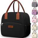 HOTOR Lunch Bag for Women & Men - Wear-Resistant Insulated Lunch Box with Large Capacity, Multi-Functional Cooler Bag for Office, Picnic, Black, 12L, 12.20" x 6.30" x 10.20"