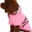 Wizland Reflective Dog Raincoat Dog Rain Jacket with Hood Lightweight Waterproof Rain Coat for Puppies (Pink, Small)