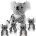 Meooeck 5 Pcs Koala Bear Stuffed Plush Animal Mum Koala Plush Toy Doll Toy Gift for Birthday Graduation Gift Party Decoration, 11.8 Inches and 5.5 Inches
