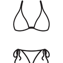 Suvimuga Women's Triangle Bikini Top Push up Padded Halter String Bathing Suits Top, Size S