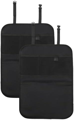 Enovoe Back Seat Cover for Kids Extra Large - 2 Pack with Multi Pocket Storage Organizer - Back Seats Protector for Upholstery from Dirt, Mud, Scratches - Waterproof Car Seat Protector for Kids