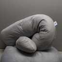 Pharmedoc Pregnancy Pillows, U-Shape Full Body Pillow -Removable Cover Jumbo Size - Gray - Pregnancy Pillows for Sleeping - Body Pillows for Adults, Maternity Pillow and Pregnancy Must Haves