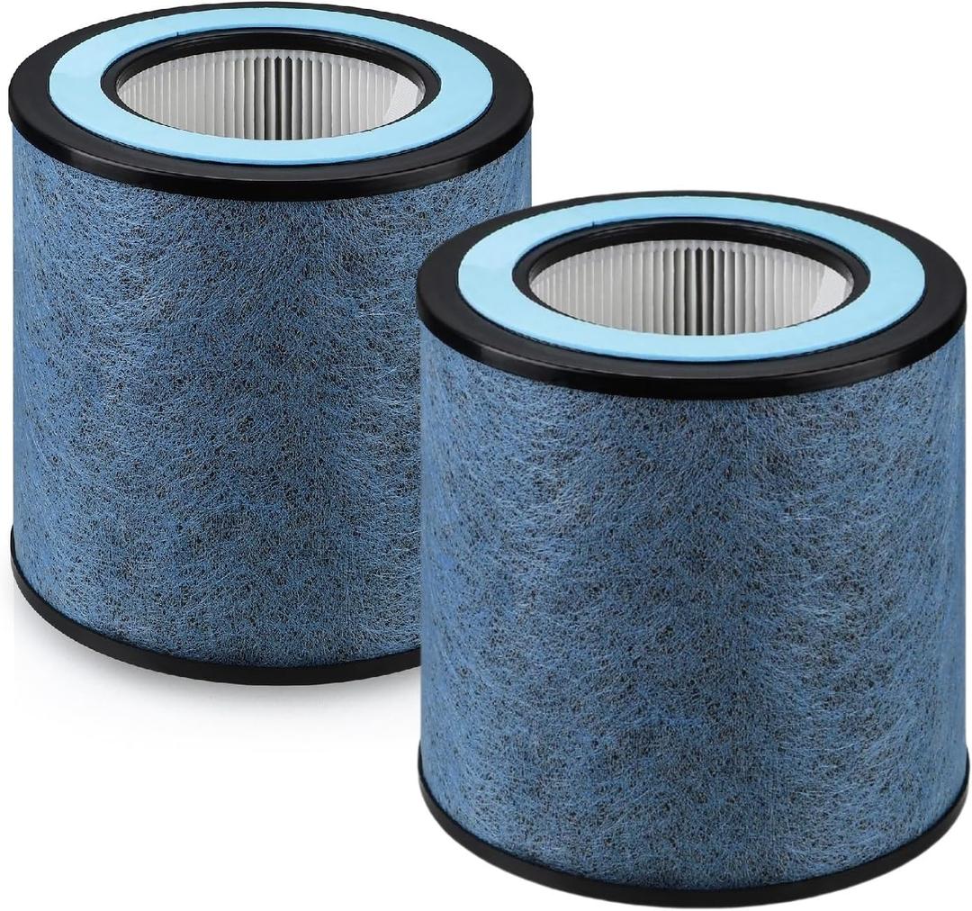 True HEPA Filter, HP152 Replacement Filter Compatible with Shark HP152 Air Purifier Part #:HE15FKPET, 2-Pack