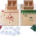 Kghios Montessori Multiplication and Division Board Montessori Math Toys Material for Toddlers Kids,Multiplication & Division Board