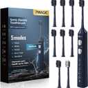 7MAGIC Sonic Electric Toothbrush for Adults and Kids  Up to 180 Days Runtime, 42000 VPM Powered Toothbrush, 5 Modes & 3 Intensities for Sensitive Teeth & Braces, Includes 8 Brush Heads, Navy Blue
