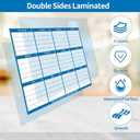 3 x 2025-2026 Wall Calendar 24" x 36" Dry Erase Calendar for Wall from September 2025 to August 2026 12 Month Annual Large Yearly Wall Planner for Office School(Blue)