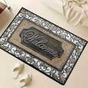 Welcome Door Mat, Washable Front Door Mat Outside Entrance with Non-Slip Rubber Backing 17x29''