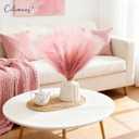 50pcs Faux Pampas Grass,17.7" Artificial Fluffy Pampas Grass Decor Short Fake Pompos for Home Room Birthday Party Centerpieces Decoration(Gridient Pink)