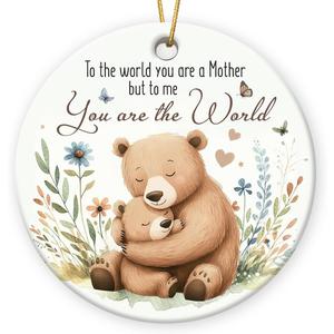Mom Christmas Ornament 2026 - to The World You are A Mother Christmas Ornaments for Tree Decorations, Thank You Gifts for Mom from Son, Daughter, Nana Ornament, Xmas Gifts for Women