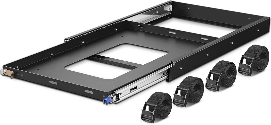 BODEGACOOLER Car Fridge Slide, Inner 29.4 x 17.2in, Vehicle Refrigerator Slider with 4 Buckle Straps, Max 220 LBS/100Kg