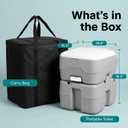SereneLife 5.2 Gal Portable Camping Toilet For Adults, 100+ Flushes, Porta Potty Camp Toilet with Detachable Waste Tank, Level Indicator, Carry Bag, Suitable for Camping, Hiking, and Boating