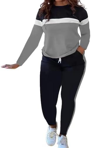 HTD Womens 2 Piece Outfits Casual Sweatsuits Long Sleeve Tracksuit Matching Sets XL